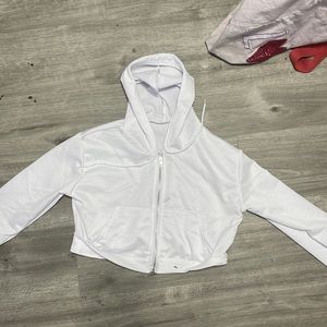 White cropped hoodie